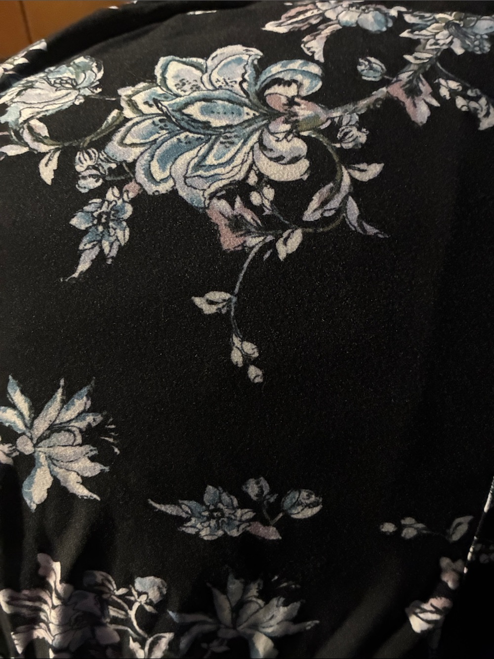 Black Floral Print blue leggings